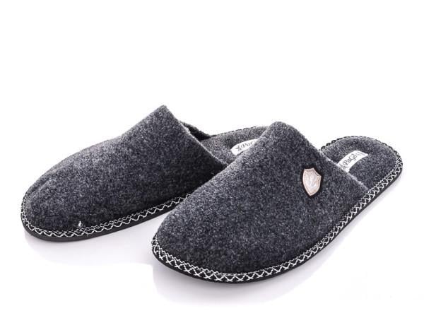 Домашні тапочки чоловічі Pago закриті повсть р. 43 Сірий