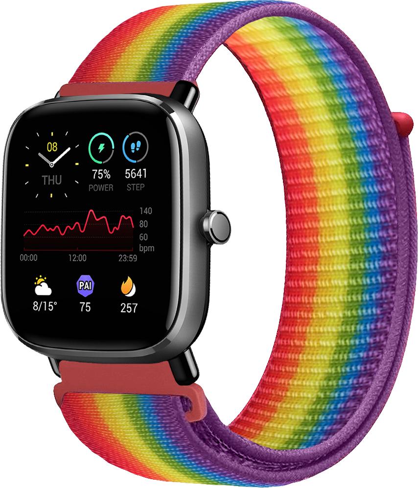 Ремешок нейлоновый Sport Loop для Amazfit GTS 2 mini Rainbow (14424-6B)