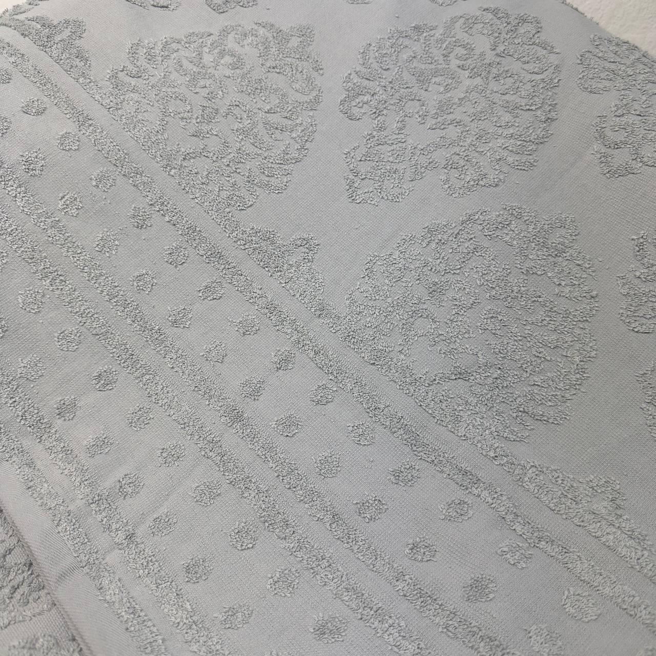 Простыня жаккардовая махровая GM TEXTILE 400 г/м2 150x200 см Светло-серый с бирюзовым (p-400G-150x200-lgrey-m) - фото 4