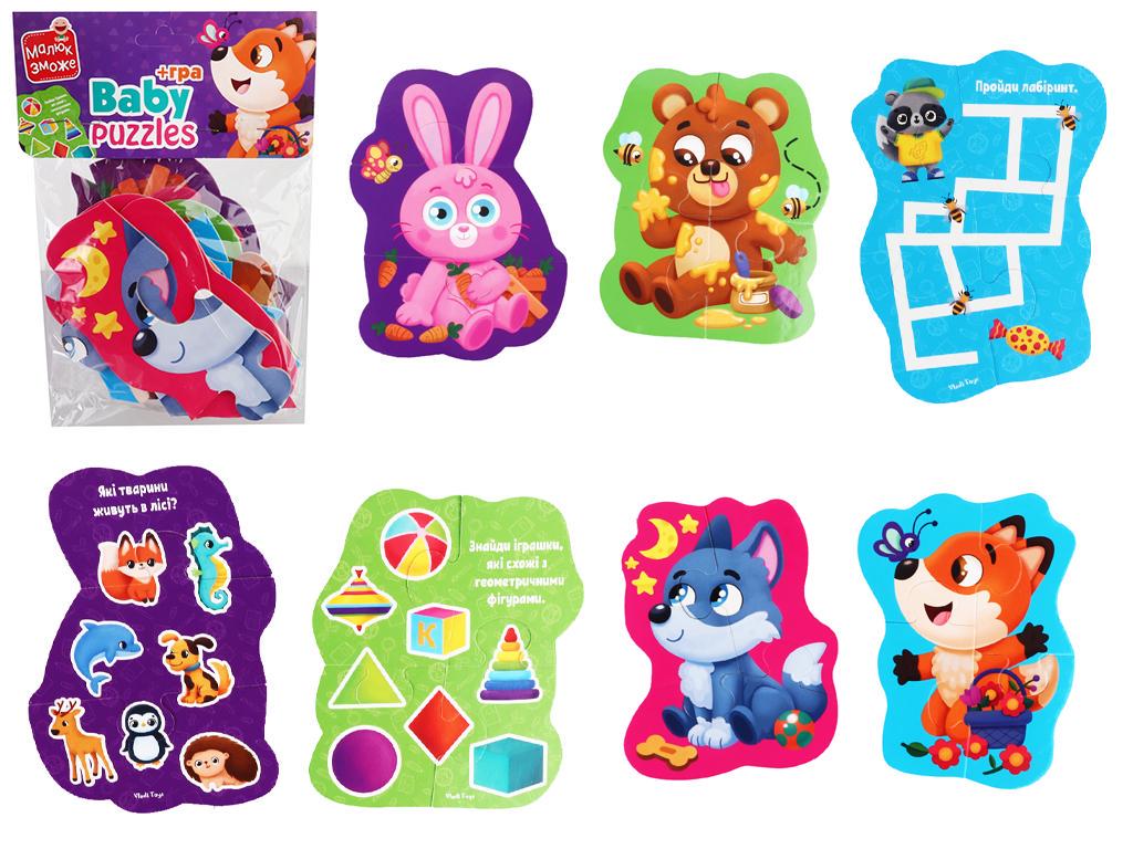 Пазли максі Vladi Toys картонні з грою Малюк зможе Лісові звірі (MTT-164016)
