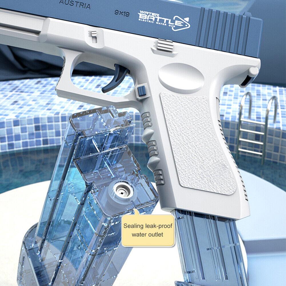 Водяний пістолет Glock електричний USB + великий магазин Blue - фото 8