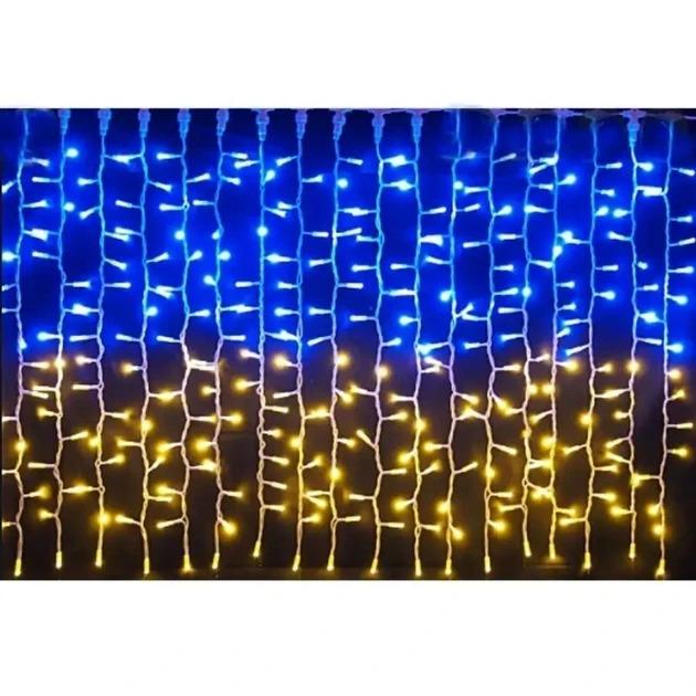 Гирлянда штора патриотическая Флаг Украины 160 LED IP44 3х2 м Yellow/Blue (784779869)