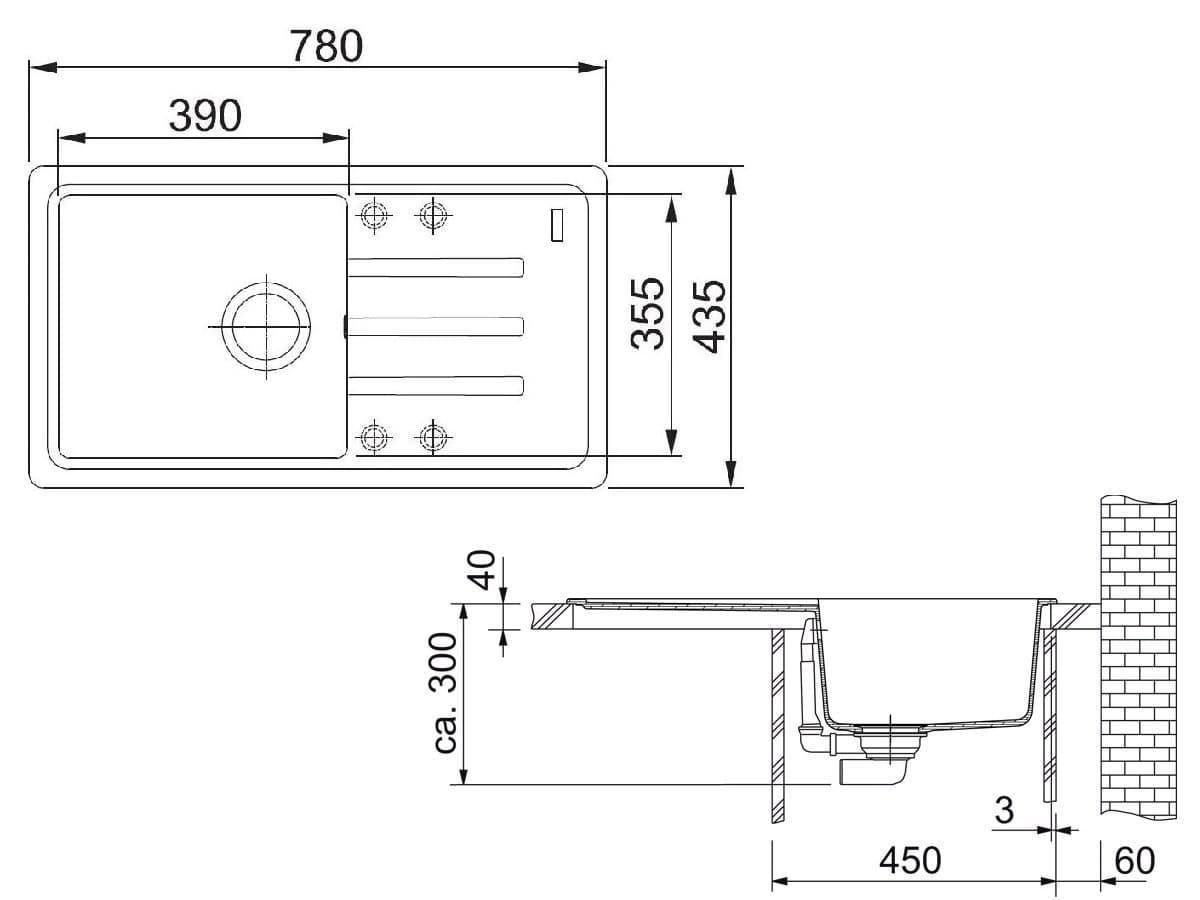 Мойка для кухни гранитная Franke Malta BSG 611-78 114.0375.041 врезная оборотная Оникс (5980691) - фото 2