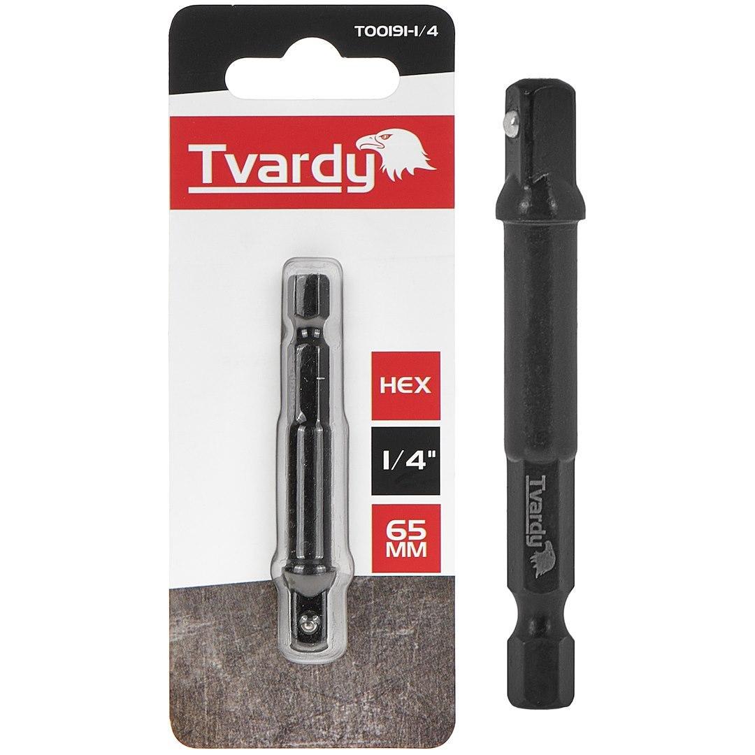 Адаптер ударний біти Tvardy Hex E6,3 1/4" на тримач торцевої головки 1/4" 65 мм (T00191-1/4) - фото 3 Адаптер ударний біти Tvardy Hex E6,3 1/4" на тримач торцевої головки 1/4" 65 мм (T00191-1/4) - фото 3