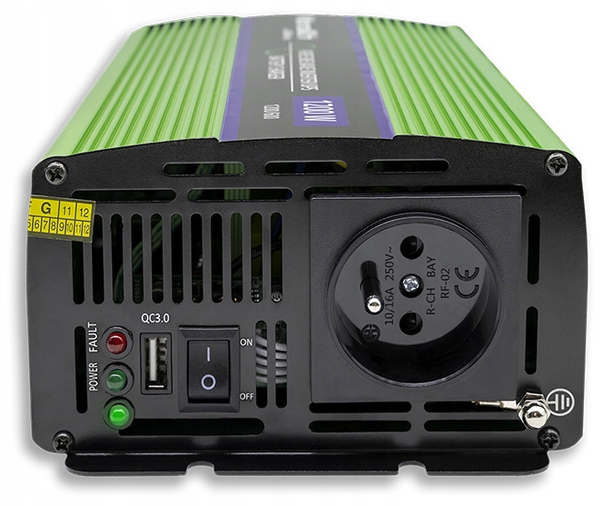 Інвертор 12 230 QOLTEC із чистою синусоїдою та зарядним пристроєм 1200 Вт (2440014888) - фото 8 Інвертор 12 230 QOLTEC із чистою синусоїдою та зарядним пристроєм 1200 Вт (2440014888) - фото 8