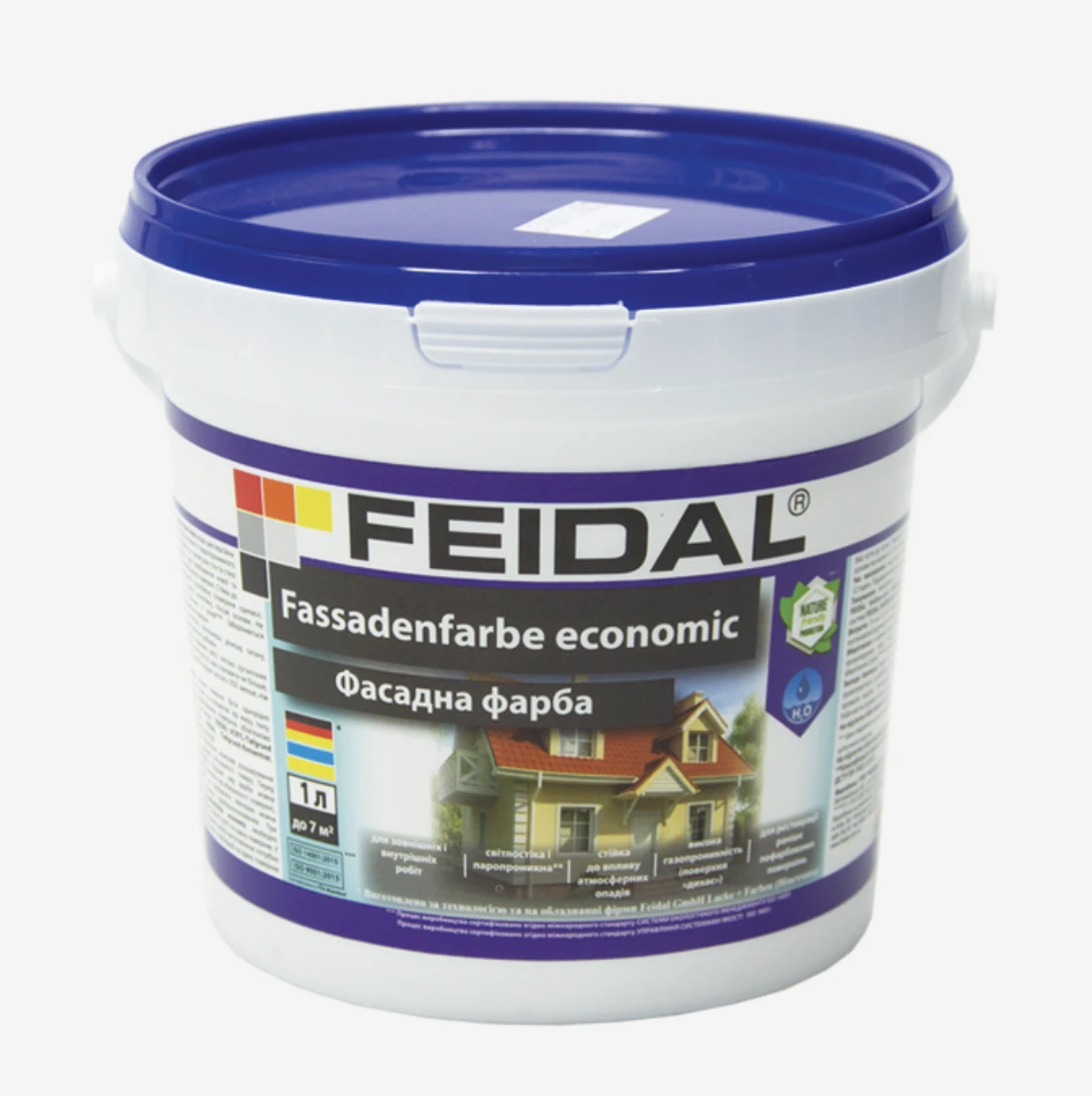 Краска фасадная Feidal Fassadenfarbe economic 1 л тонированный цвет 2 (1886455492)