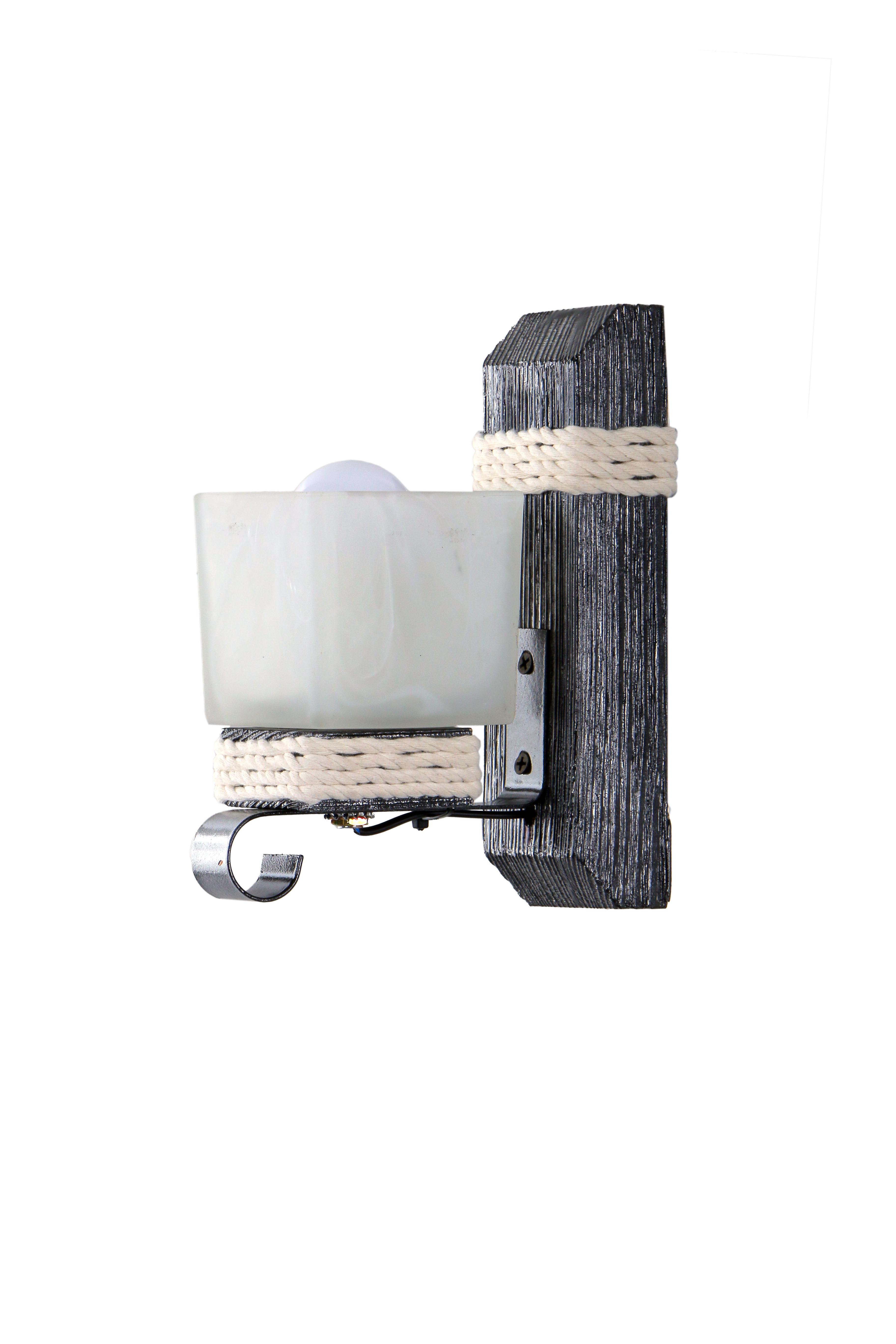 Бра дерев'яне Sirius на 1 плафон Чорне срібло (7130/1)