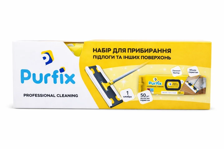Набор для уборки пола Purfix влажные салфетки и швабра Набор для уборки пола Purfix влажные салфетки и швабра