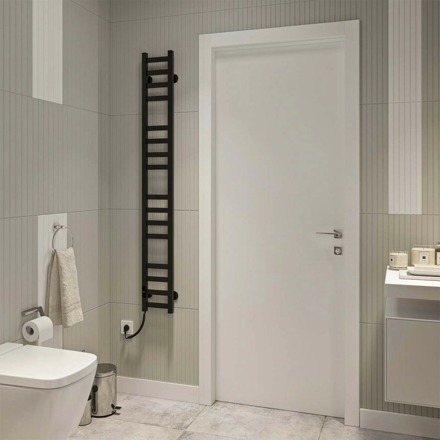 Полотенцесушитель Deffi Magnus П16 электрический Е левое соединение 200х1600 см Черный