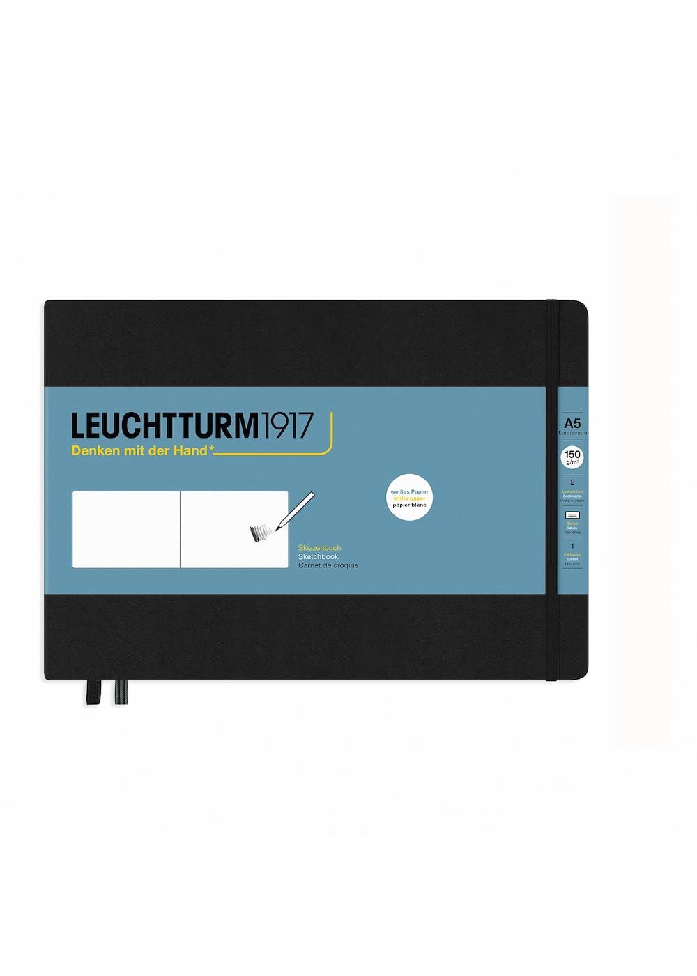 Скетч-бук Leuchtturm1917 Medium Landscape 150 г/м.кв. Черный (362366)