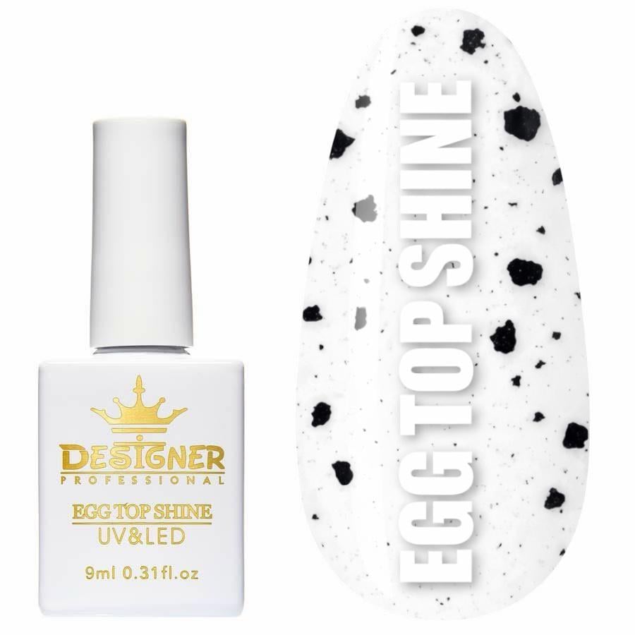 Топове покриття Designer Professional Egg Top Shine із чорними крихтами без липкого шару 9 мл