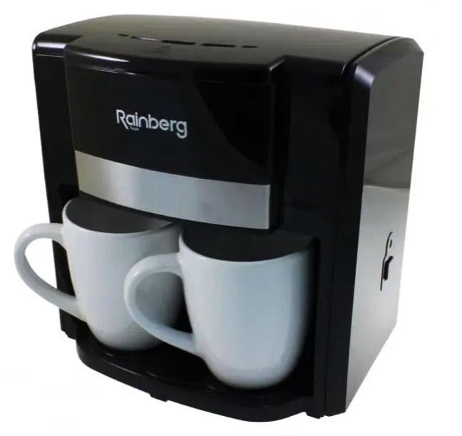 Кавоварка крапельна Rainberg RB-613 на 2 чашки 500 Вт Чорний (2048778210) - фото 3