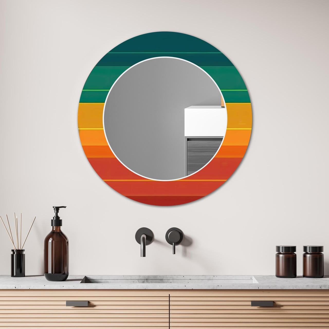 Зеркало на стену NovellaPrint с рисунком узора круглое 70 см (2014.3) Зеркало на стену NovellaPrint с рисунком узора круглое 70 см (2014.3)