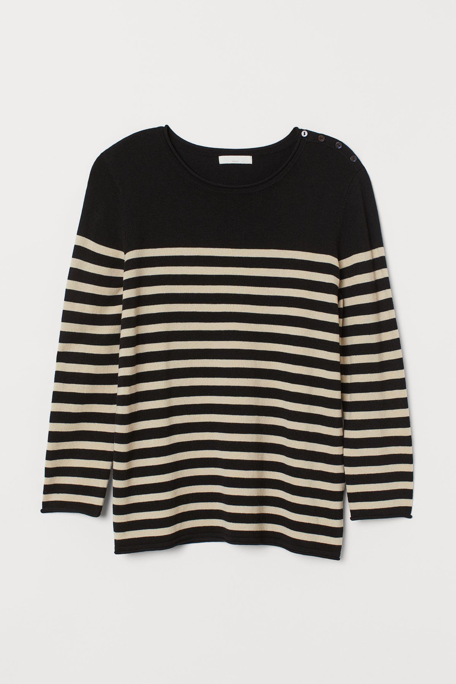 Джемпер H&M полоска XS Черно-бежевый (1712764084) Джемпер H&M полоска XS Черно-бежевый (1712764084)