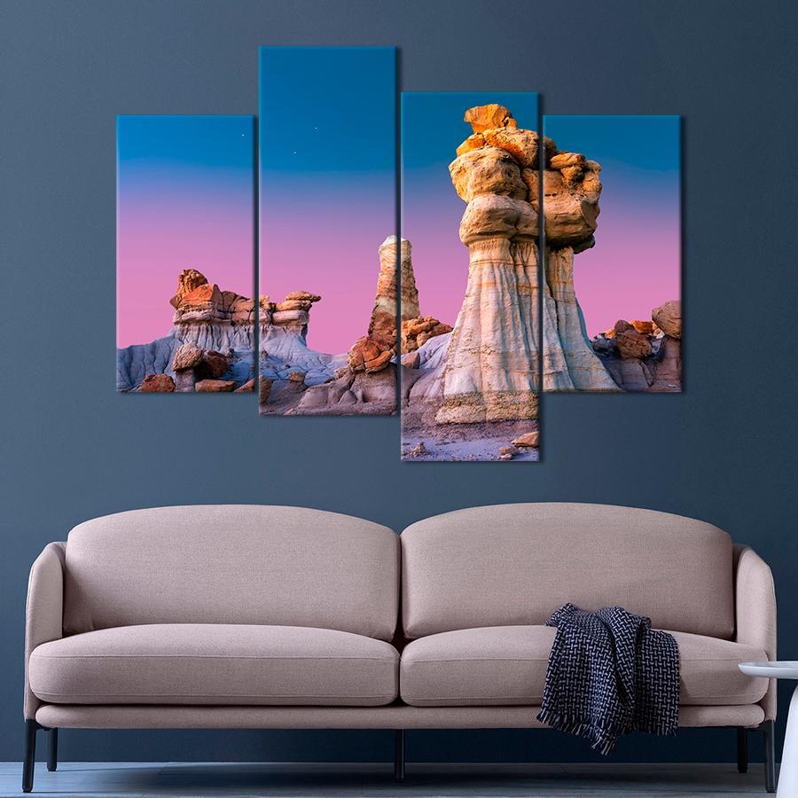 Картина природа Инопланетный пейзаж пустоши Бисти 129x90 см (A1118-4)