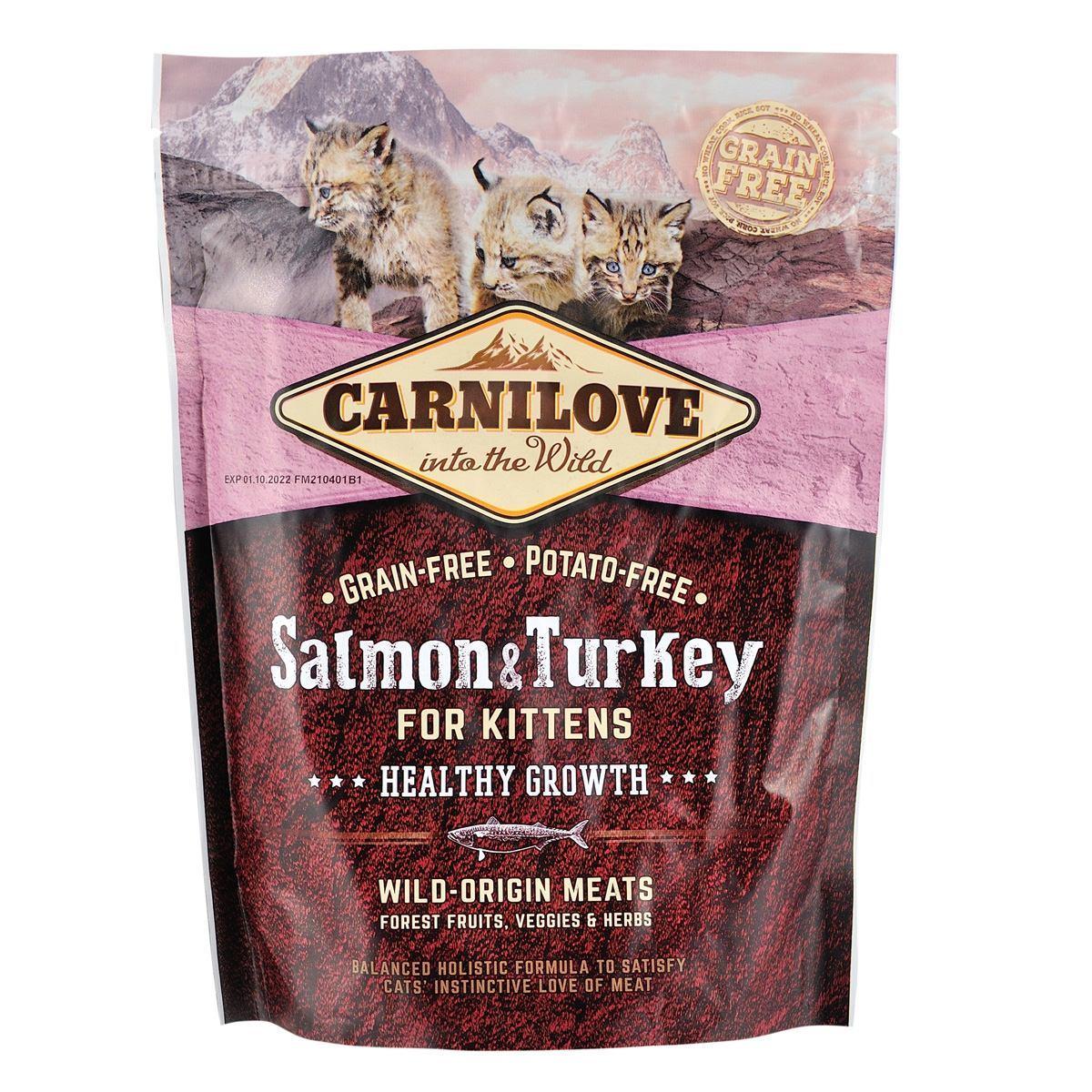 Сухий корм для кошенят Carnilove Cat Salmon&Turkey Kitten лосось та індик 400 г (170190/2232) Сухий корм для кошенят Carnilove Cat Salmon&Turkey Kitten лосось та індик 400 г (170190/2232)