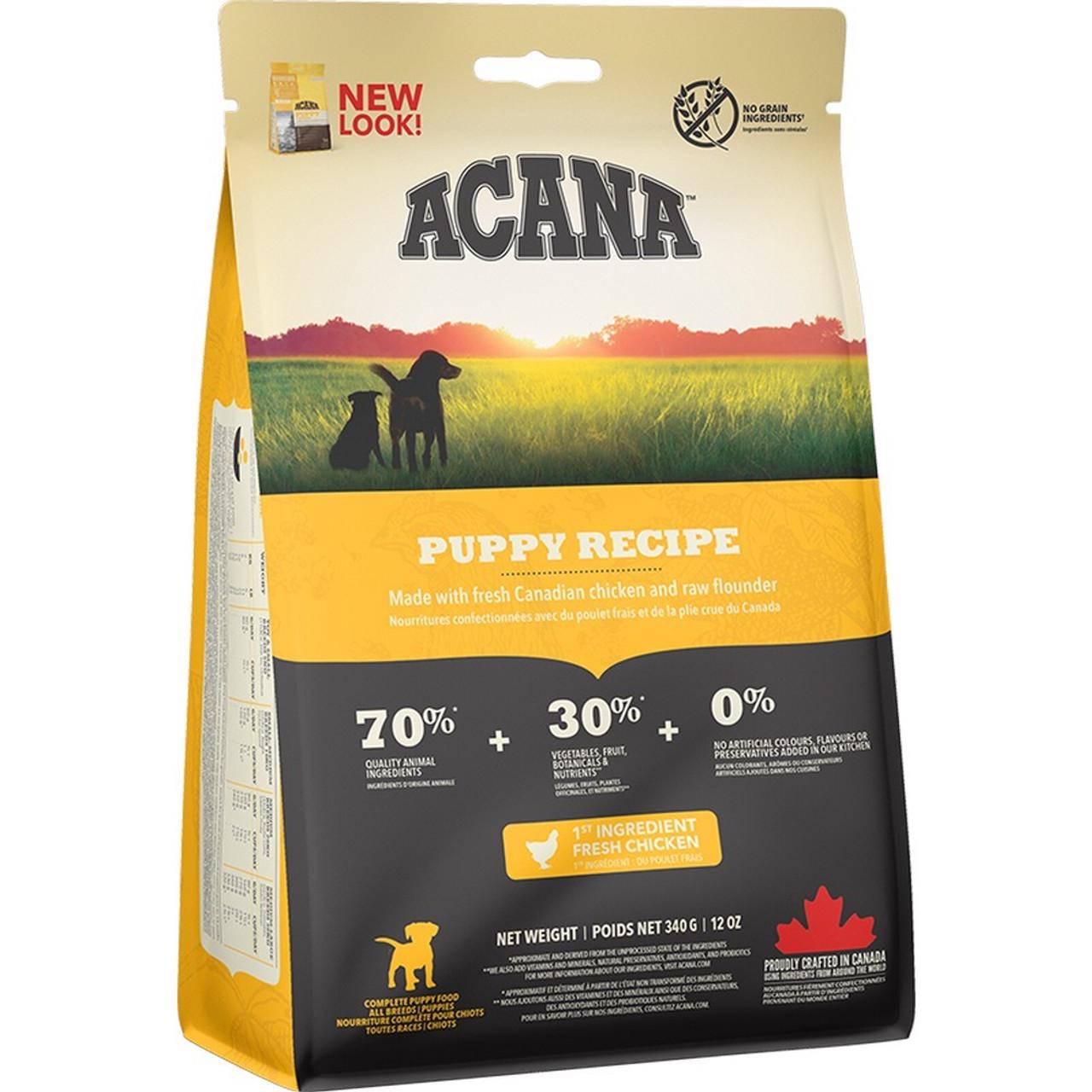 Корм беззерновой Acana Puppy Recipe для щенков всех пород 340 г (94715)