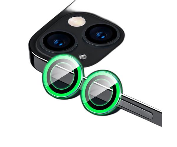 Люминисцентное гибкое стекло HD Camera Film на заднюю камеру для iPhone 13 Mini (светится в темноте) Зеленый