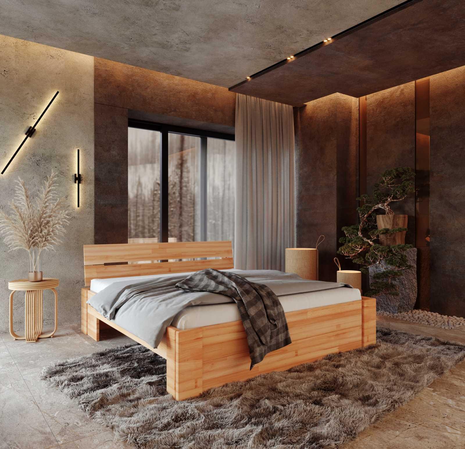 Ліжко Elsa 1,8 з ламелями 2000x1800x800 мм з буку