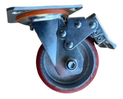 Колесо поворотное с тормозом чугун с полиуретаном 100 мм (2579558132) - фото 5 Колесо поворотное с тормозом чугун с полиуретаном 100 мм (2579558132) - фото 5