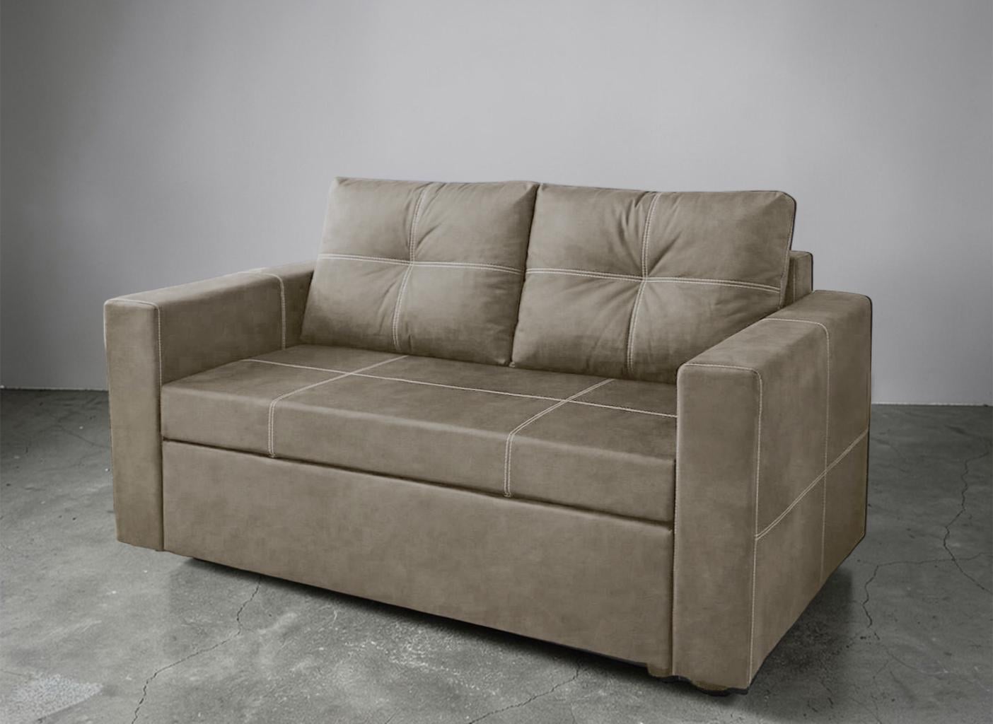 Диван раскладной прямой Tobi Sho Аркс велюр 150x93 см Кофейный (Latte)