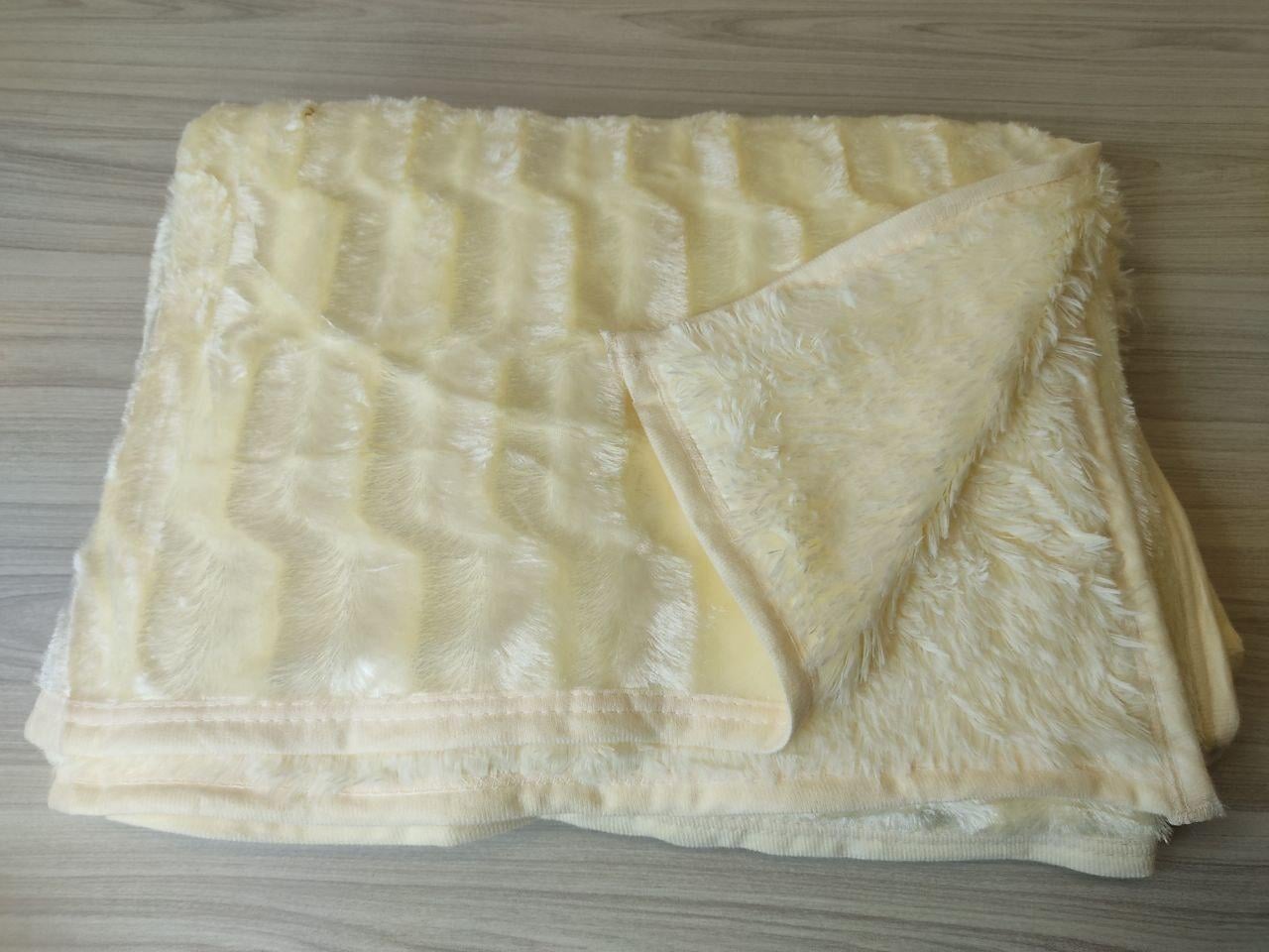 Плед на диван пушистый евро 220х240 см Молочный (П4К-am-norka-002-2)