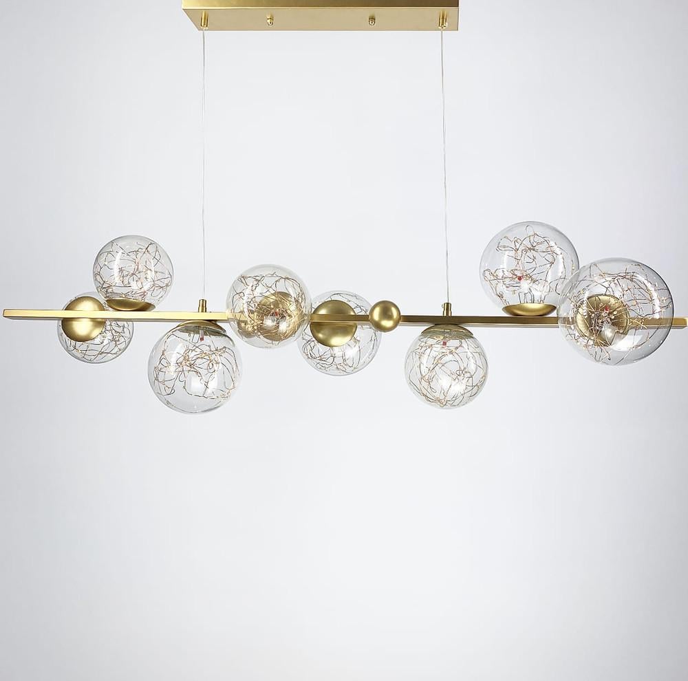 Світильник лінійний на 8 плафонів у скандинавському стилі (K 08 B/8 SGD)