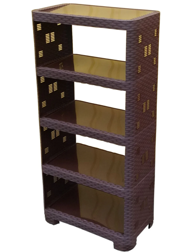 Полка для обуви пластиковая Ротанг на 5 ярусов Коричневый (MR12485) Полка для обуви пластиковая Ротанг на 5 ярусов Коричневый (MR12485)