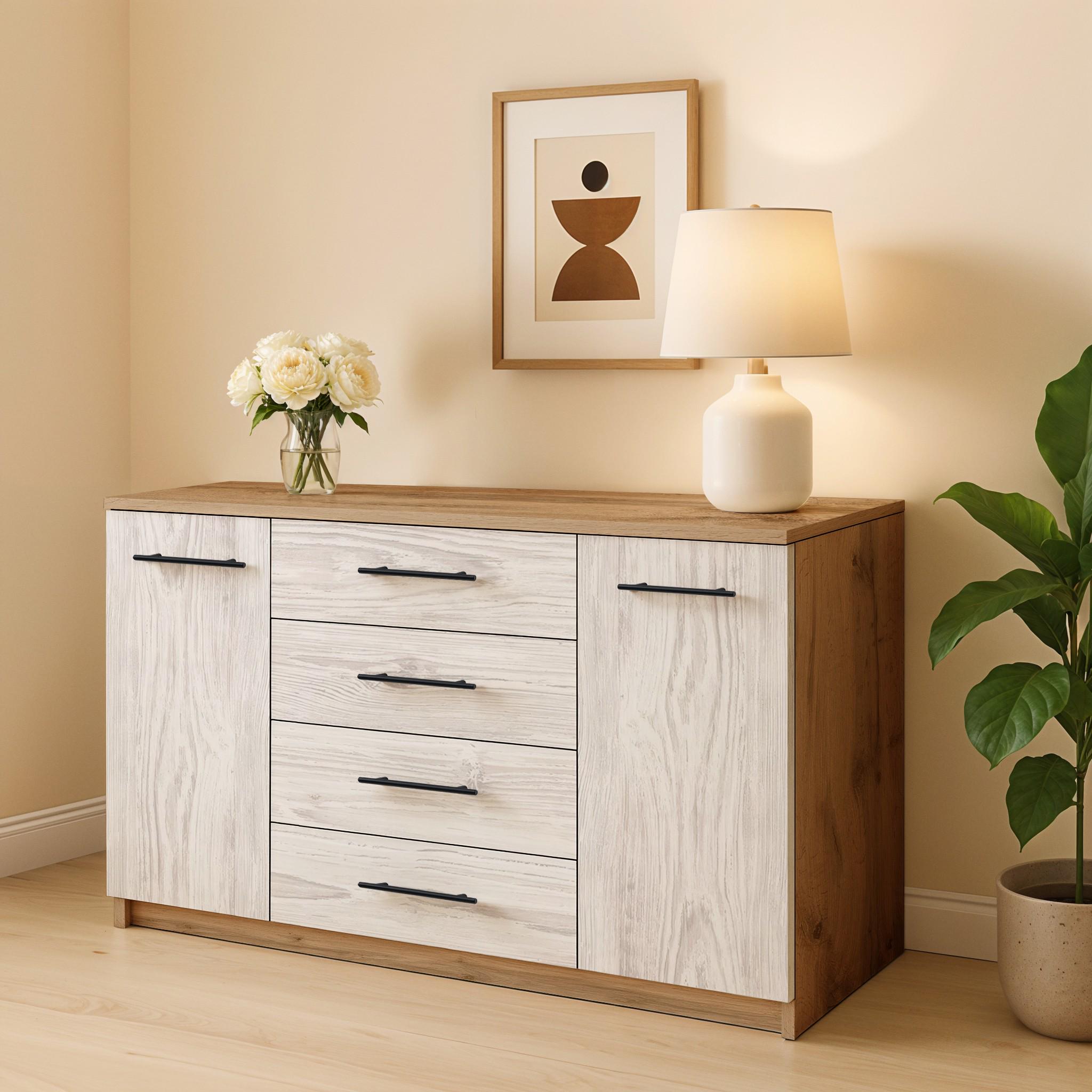 Комод Standart 4+2 1250х350х810 мм Дуб Аппалачи/Аляска - фото 1