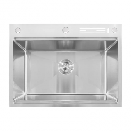 Мойка Mixxus MH7050 NANO-SILVER 3.0/0.8 с н.ст. с ступенью для суш. с подставкой под ножи нержавеющая сталь 700х500х215 мм (MX1943)