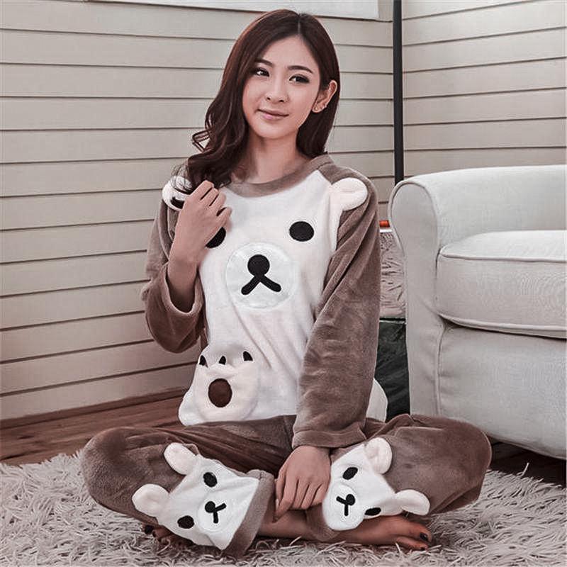 Женская теплая пижама Lesko Bear White XL для дома - фото 8