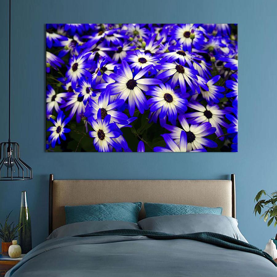 Картина на холсте Синие садовые цветы 75x50 см (938-1)