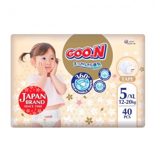 Подгузники Goo.N Premium Soft для детей XL 12-20 кг 40 шт. (F1010101-150-ks)