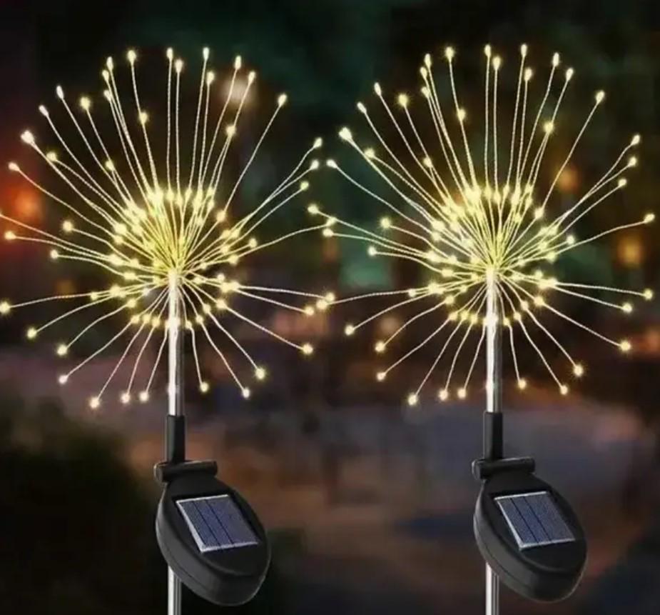 Ліхтар на сонячній батареї садовий Феєрверк 90 см Теплий білий (MX-00009031) - фото 3