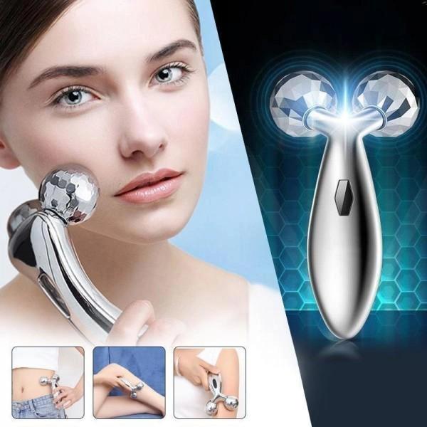 Массажер 3D Beauty Tool Massager NJ-281 для лифтинга кожи лица Серебристый (NJ-281) - фото 2