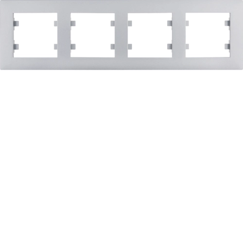 Рамка четырехместная горизонтальная Hager Lumina Intens Серебряный (WL5742)