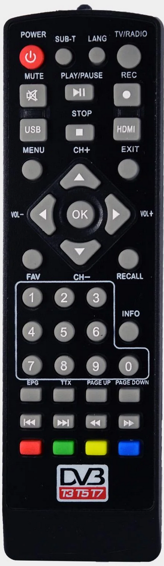 Пульт для DVB-T2 тюнера ОРБИТА DVBT9 (5113)