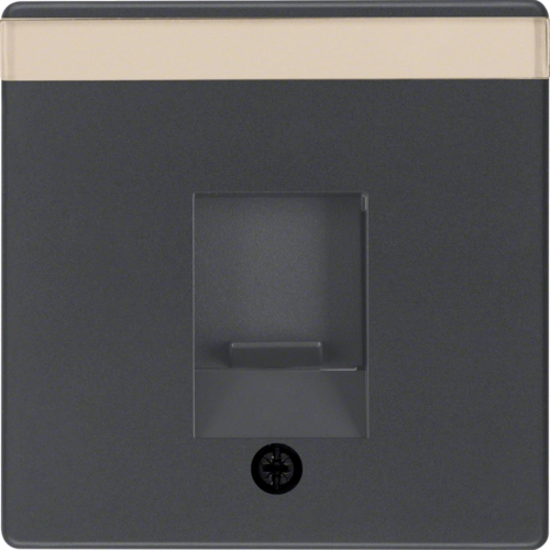 Панель лицевая Berker Q.1/Q.3/Q.7 для компьютерной/телефонной розетки RJ12/RJ45 Антрацитовый (11706086)