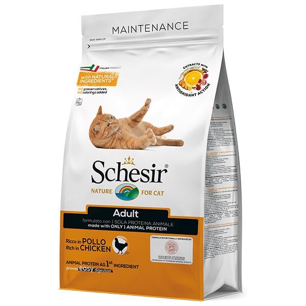 Корм сухий монопротеїновий для котів Schesir Cat Chicken курка 1,5 кг (ШКВК1,5)