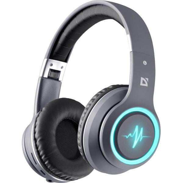Наушники с микрофоном Defender FreeMotion B571 63571 Bluetooth/3,5мм jack LED Серый