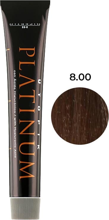 Крем-краска для волос профессиональная Hipertin Utopik Platinum №8.00 Светлый натуральный блонд 60 мл (28949)