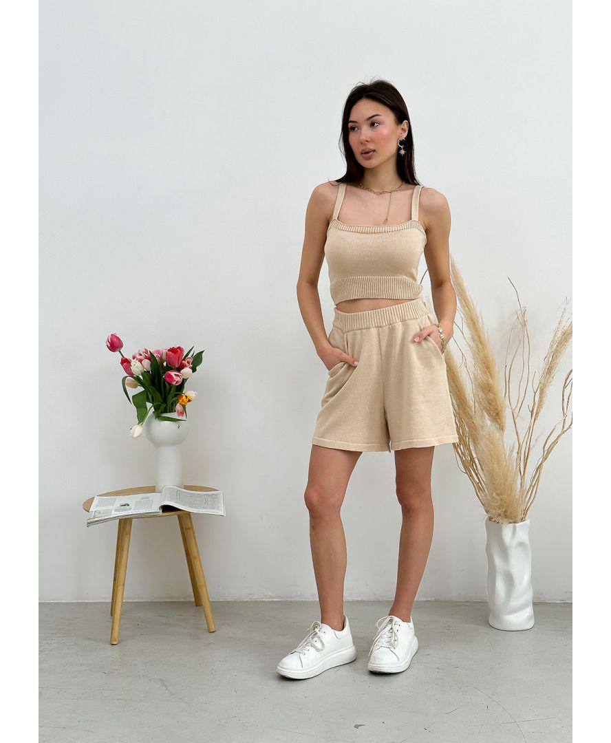 Топ вязаный женский Joy S Бежевый (29067)