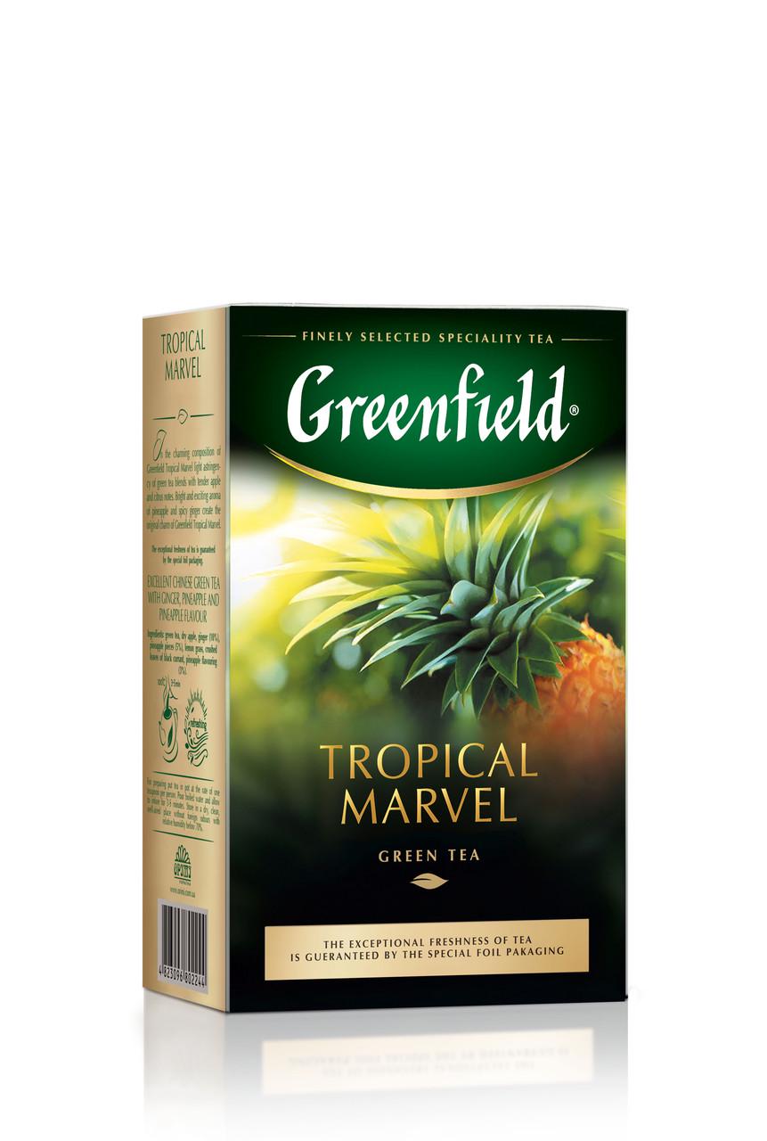 Чай Greenfield Tropical Marvel зелений зі смаком яблука та цитрусових листової 100 г (2928)