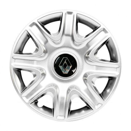 Ковпаки автомобільні SKS 332 R15 з логотипом Renault 4 шт. Сріблястий