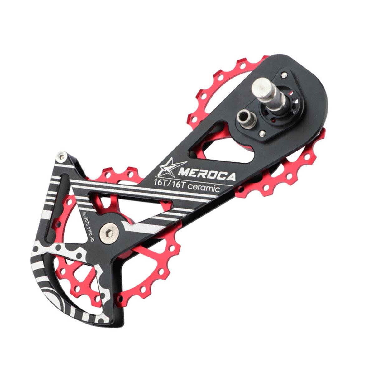 Лапка заднего переключателя MEROCA RD-R8700 OSPW для Shimano 5800/5700/4600/4700/105/6600/Tiagra алюминиевая Черный/Красный (MRS-RD-R8700-3701UA)