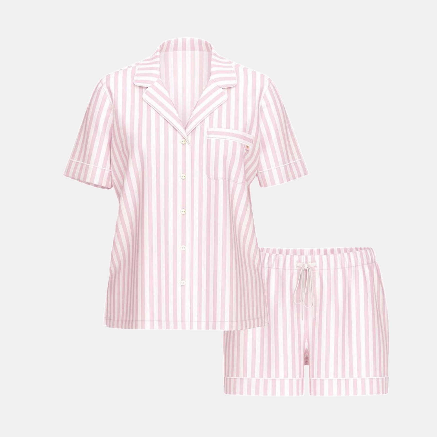 Піжама модал сорочка/шорти Victoria's Secret Modal Soft Short Pajama Set смужка XS Рожевий (27057961) - фото 4 Піжама модал сорочка/шорти Victoria's Secret Modal Soft Short Pajama Set смужка XS Рожевий (27057961) - фото 4