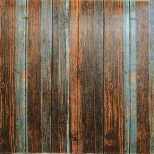 Панель самоклеющаяся 3D под серо-коричневое дерево 700x700x7 мм