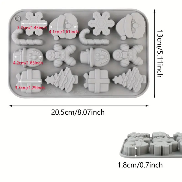 Форма силіконова для шоколаду/цукерок/мила/свічок Сірий (SAM-6074) - фото 5