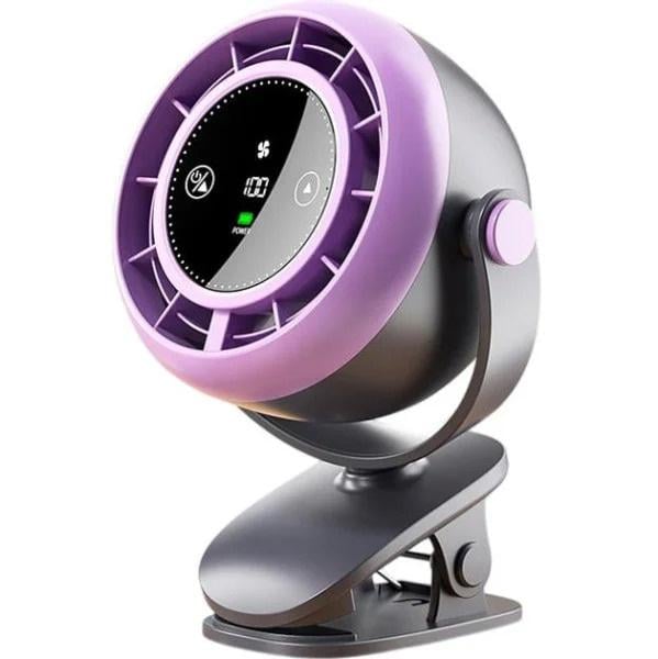 Вентилятор Wukong на акумуляторі з прищіпкою Сірий (33382)