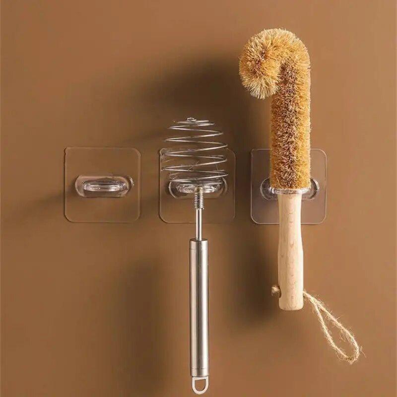 Держатель настенный круглый на самоклеящейся основе для ванной кухни без сверления стен 4 шт. - фото 4